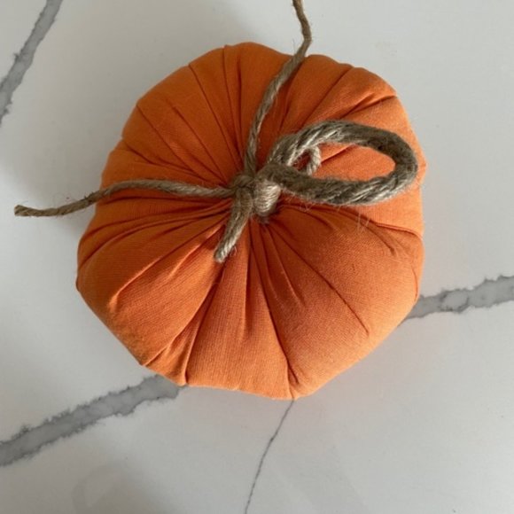 Handcrafted Orange Fabric Pumpkin - Picture 3 of 4